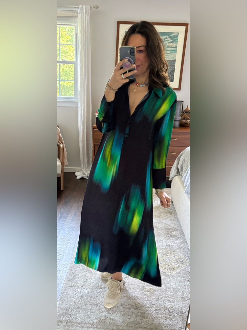 COS Satin Long Sleeve Maxi Dress